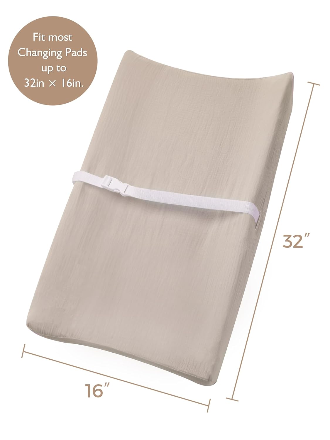 Changing Pad Cover for Baby Boy Girl 2 Pack, Muslin Changing Table Pad Covers with Boho Style, Neutral Nursery Bedding Essentials Soft and Breathable (Beige & Cream)