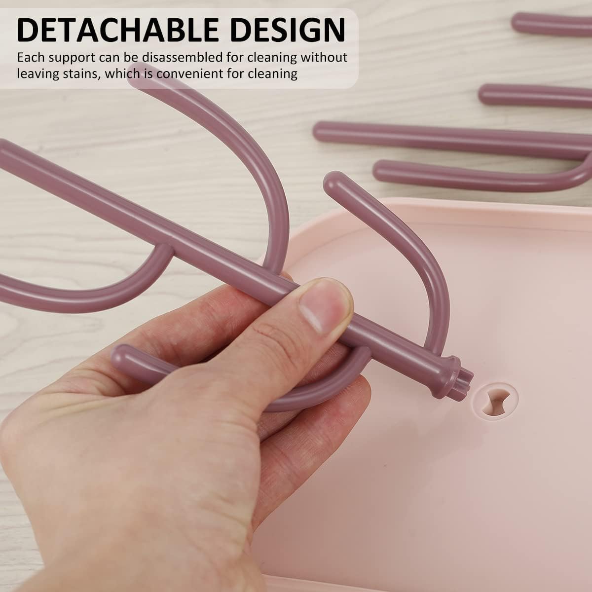 Baby Essentials,Bottle Drying Rack,Baby Bottle Drying Rack,Drying Rack for Kitchen Counter,Detachable Bottle Dryer Holder with Base.for Nipples,Cups,Pump Parts and Accessories(Pink)