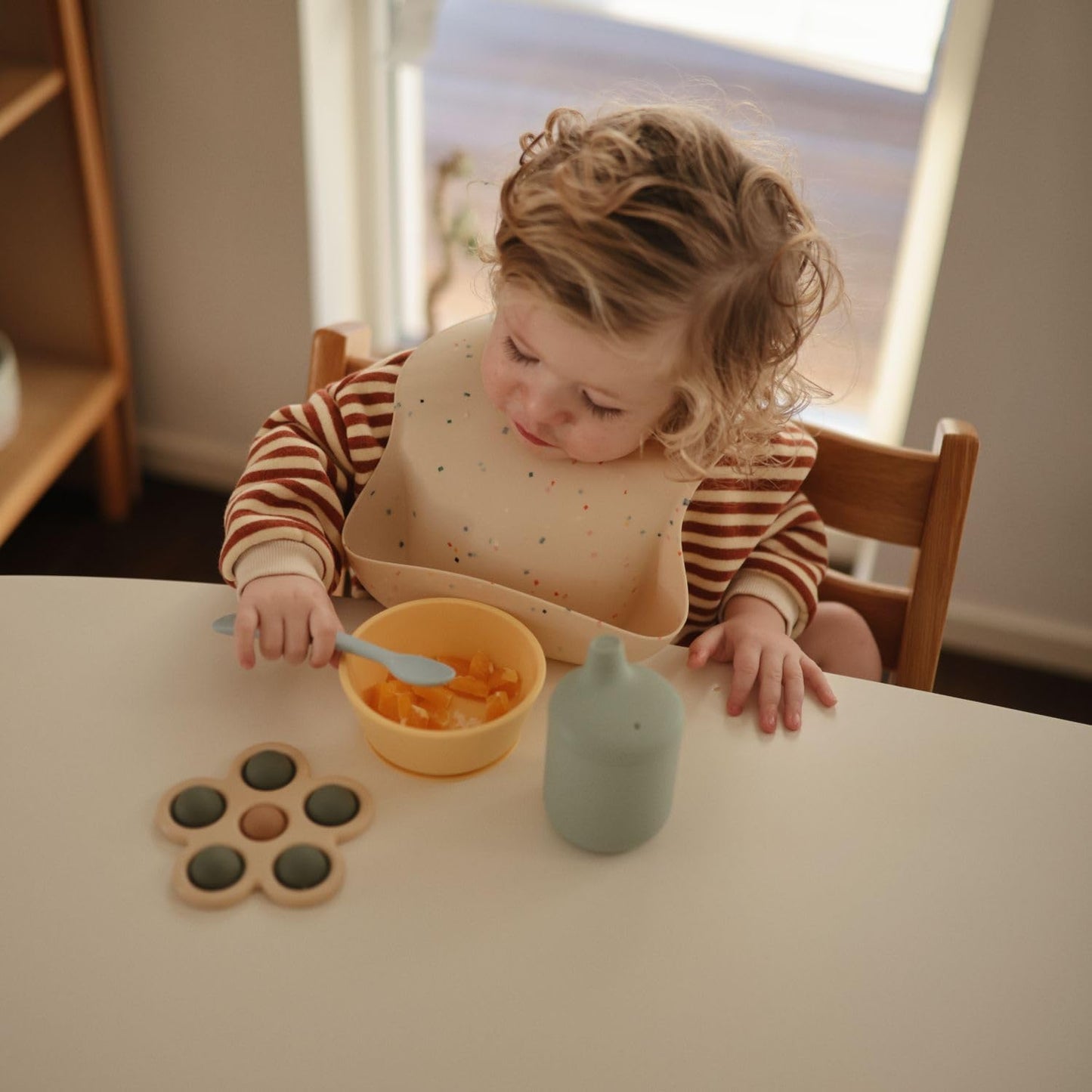 mushie Silicone Baby Feeding Spoons | 2 Pack (Daffodil)