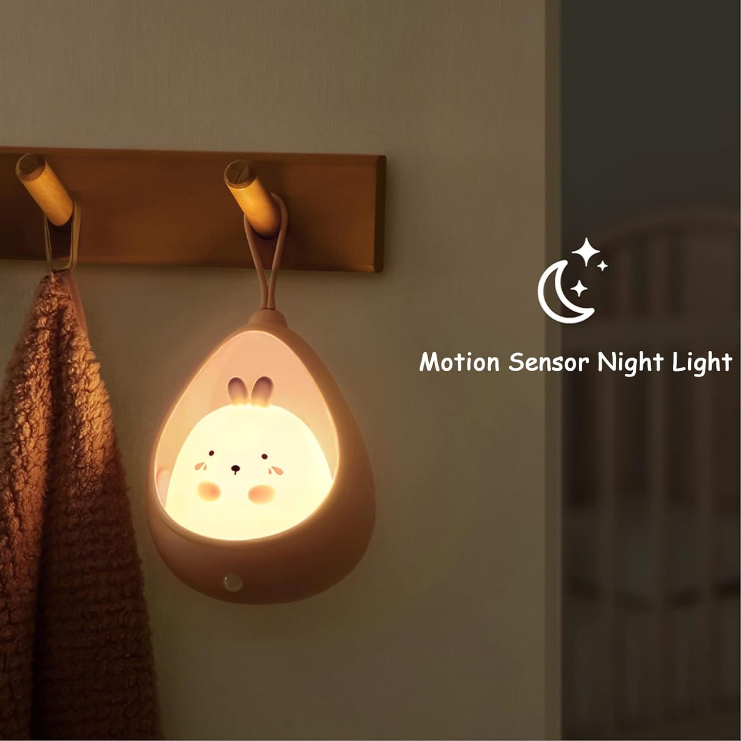 TriPro Cute Kitty Motion Sensor Night Light Wall Lamp,Rechargable,Bedroom Decoration for Kids Baby Toddler Teen Gift (Blue)