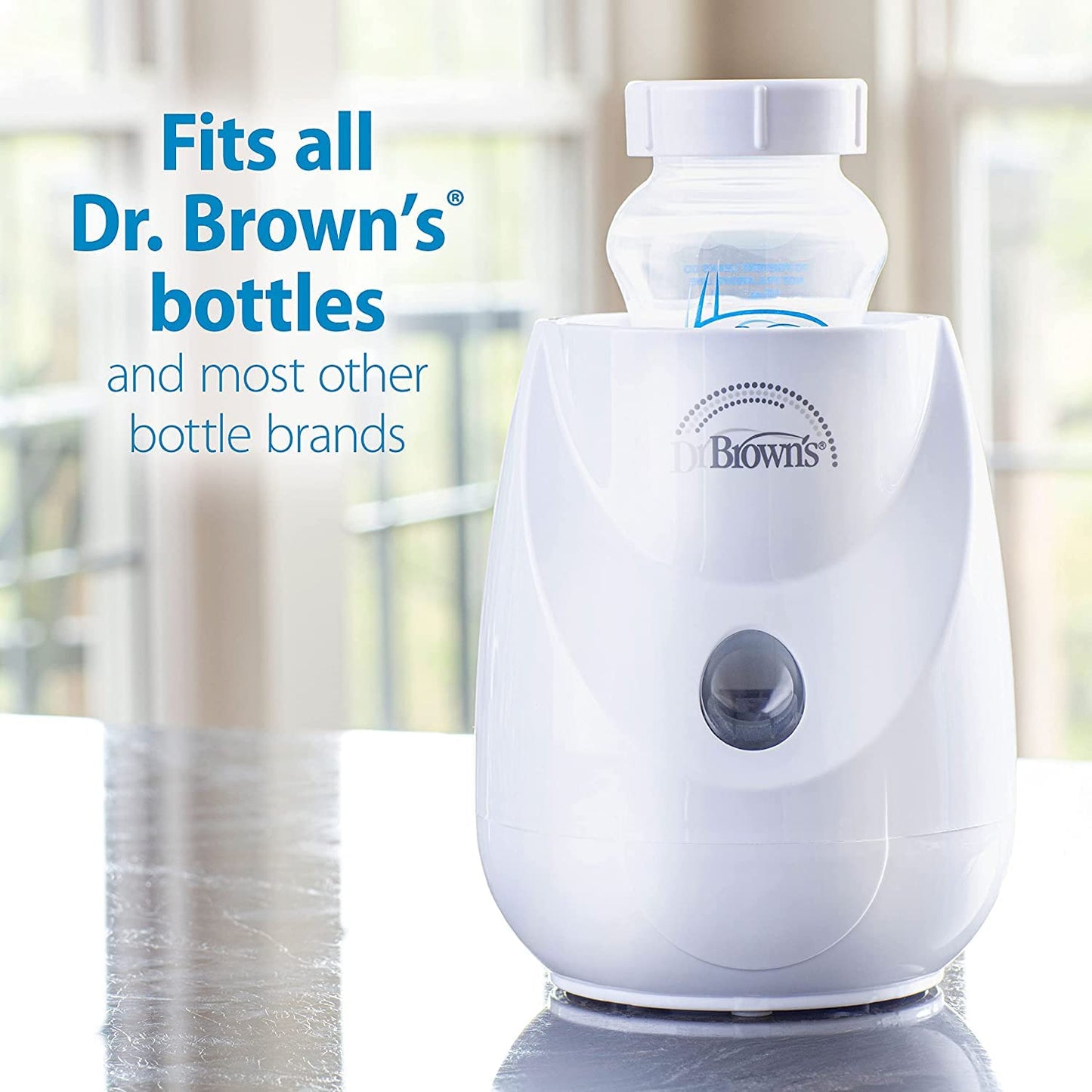 Dr. Brown’s Insta-Feed Bottle Warmer and Sterilizer with Anti-Colic Options+ Narrow Baby Bottles 8 oz/2500 mL, with Level 1 Slow Flow Nipple, 4 Pack, Pink Floral, 0m+