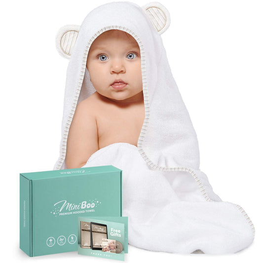 Hooded Baby Towels for Newborn - Super Soft Baby Bath Towels with Hood, Highly Absorbent Viscose Made from Bamboo Hooded Towel for Infant, Toddler and Kids, Baby Essentials