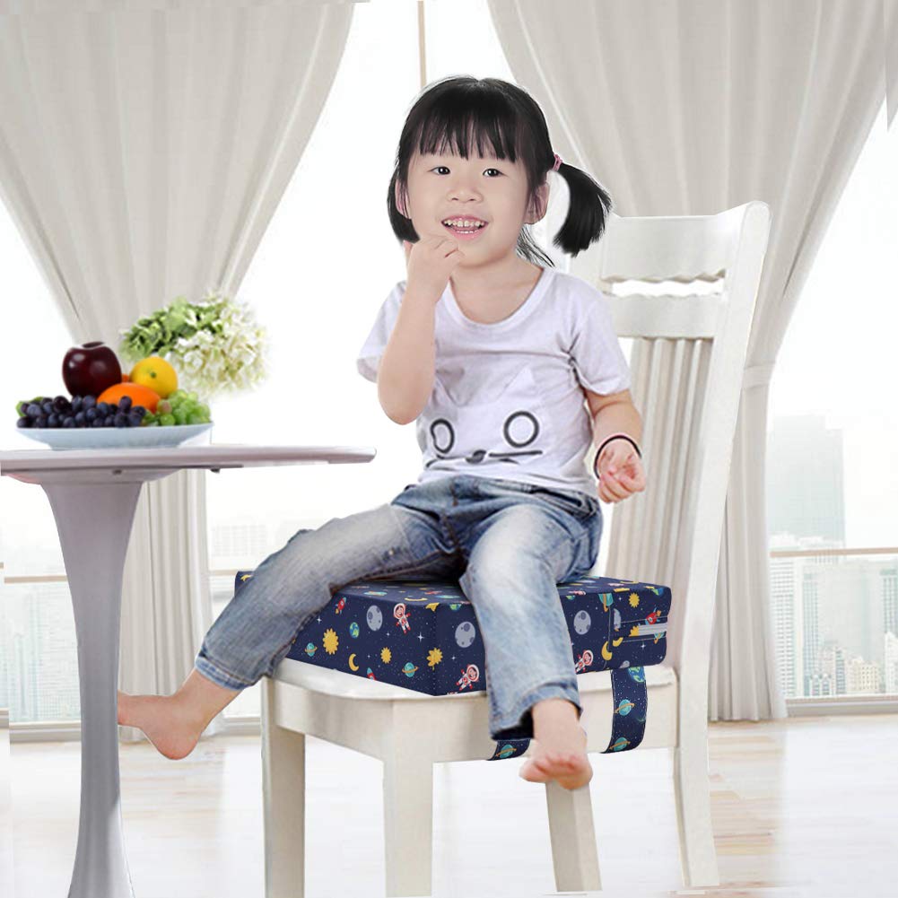 Zicac Portable Seat Cushion Washable with Non-Slip Bottom, Detachable Strong Support Cushion for Toddler Kids Baby Infant (Star Blue)