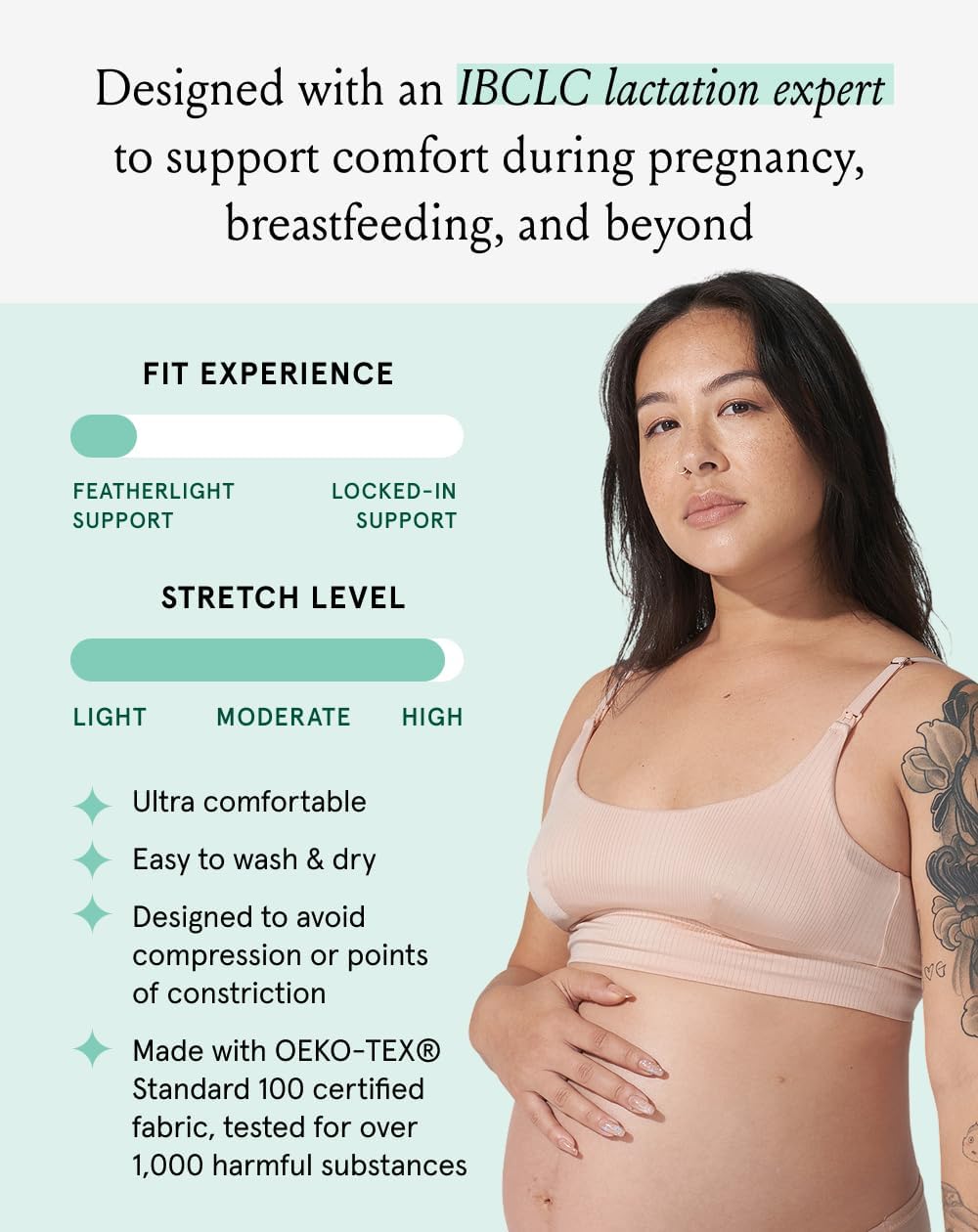Bodily Everything Bra for Pregnancy, Nursing & Breastfeeding, Soft, Stretchy, Maternity & Sleep Bra with Nursing Access