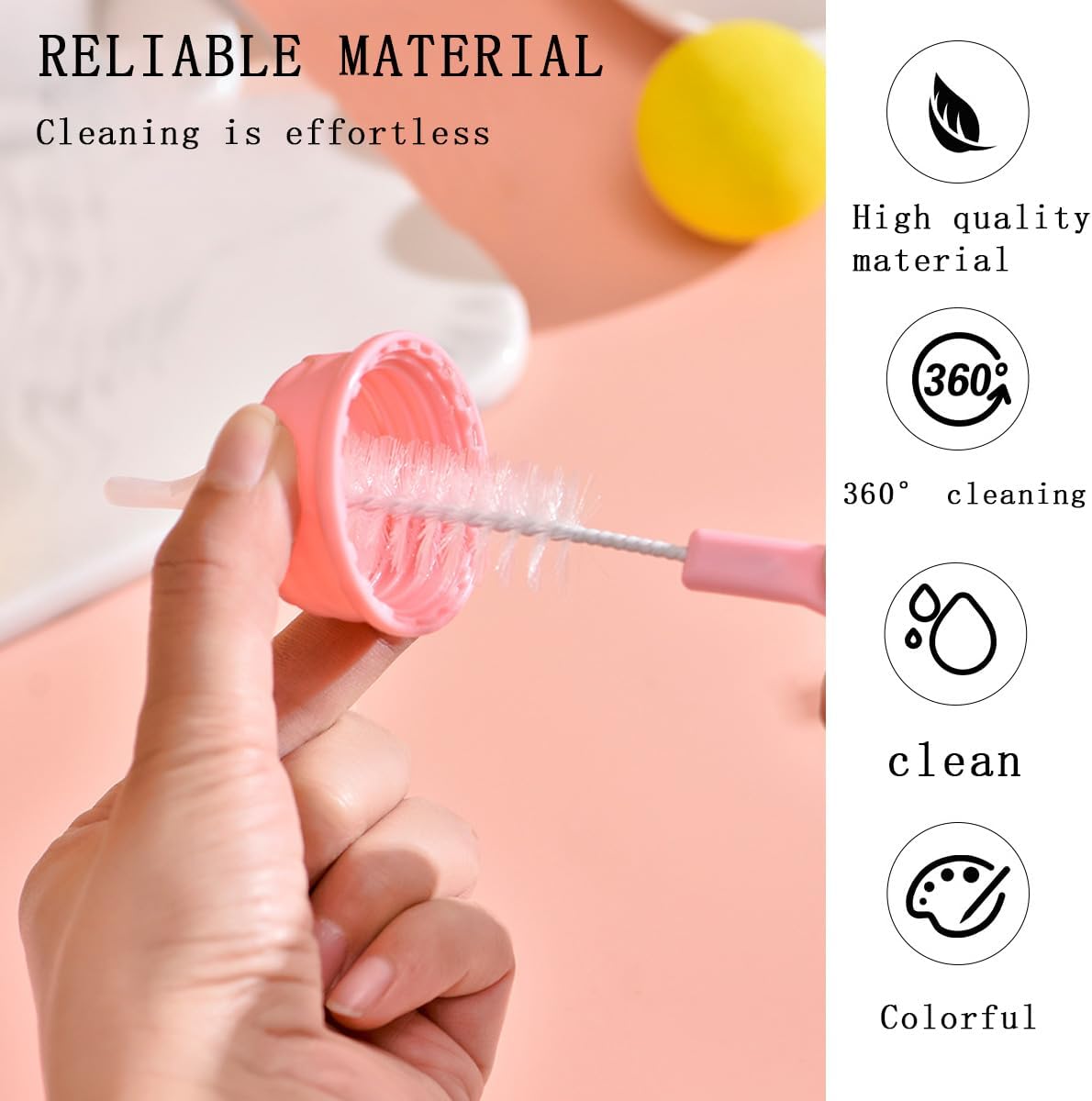 20 PCS Bottle Nipple Cleaner Sponge Brush Pacifier Sponge Cleaning Small Brush Baby Bottle Cleaner Brush for Standard Nipples Scrubber, Nipple Brush (20 PCS)