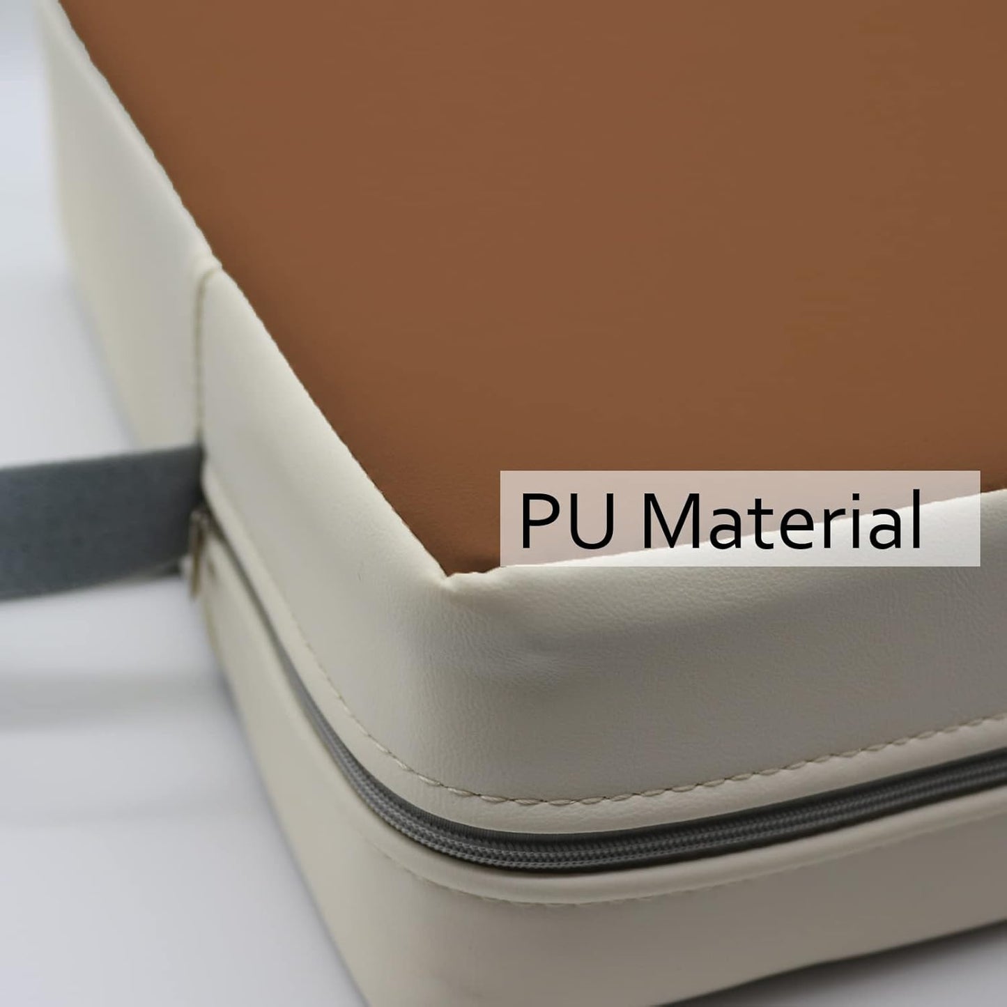 Booster Seat for Dining Table, PU Anti-Scratch Easy Cleaning Kids Toddler Booster Seat for Table, Portable Travel Increasing Cushion for Chair - Brown