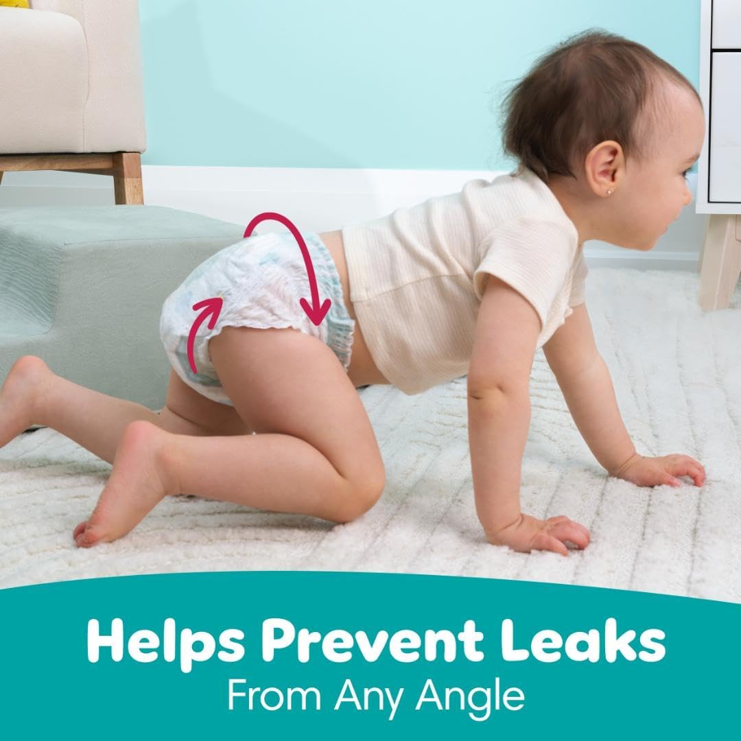 Pampers Diapers - Swaddlers 360° - Size 3, 156 Count, up to 100% Leakproof Comfy Dry Fit, Designed for Easy Changes, Pull On Baby Diaper (Packaging May Vary)
