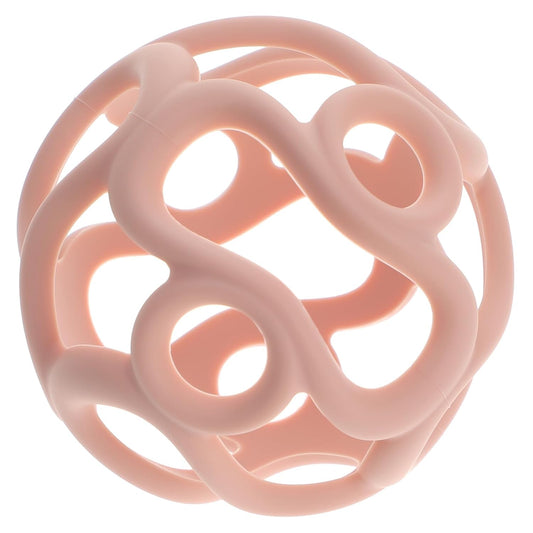 Silicone Teething Ball Toy, Tactile Sensory Ball Toy for Babies, Easy to Hold Design, Stretchy, Squisly, Soft (Dark Pink)