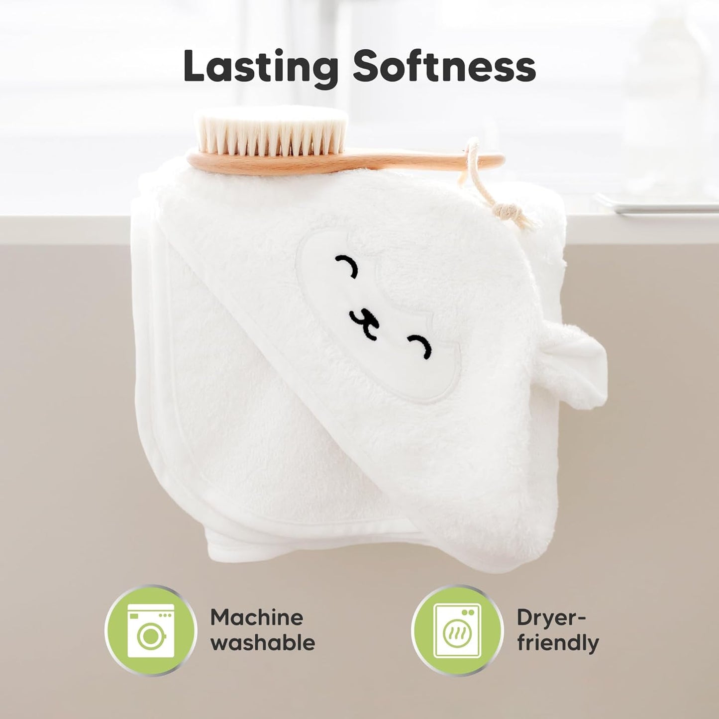 KeaBabies Hooded Baby Towel for Newborn - Viscose Derived from Bamboo Large Baby Bath Towels with Hood for Boys, Girls, Toddler, Extra Absorbent & Soft Newborn Bath Essentials (Bunny, Regular)
