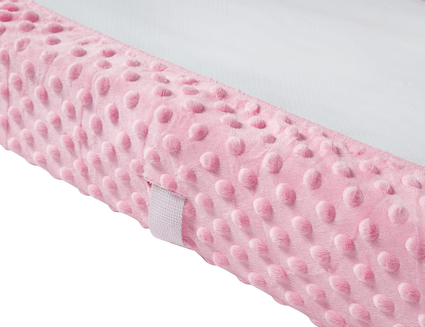 Solid Changing Table Pad Cover Cradle Sheet, Fits 32"/34''x16 Contoured Diaper Changing Pad, Ultra Soft Cozy Dots Plush Changing Table Covers, Breathable Wipeable Removable (Candy Pink)