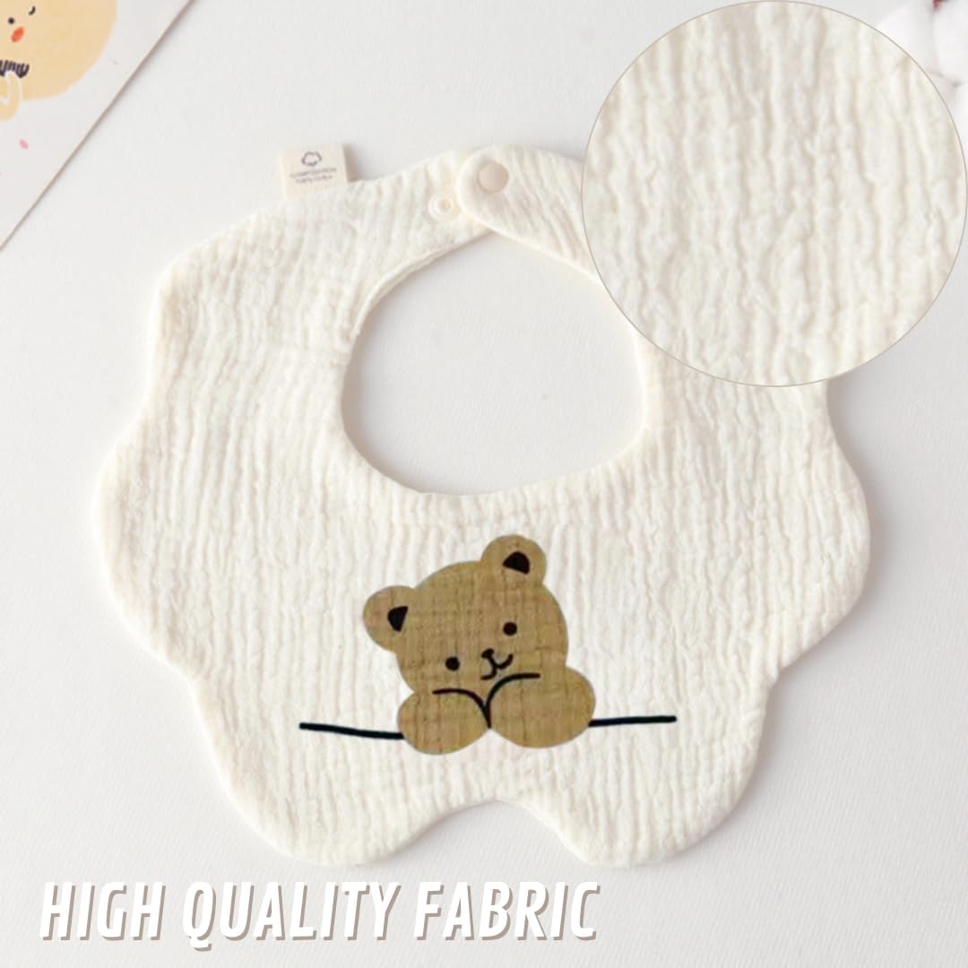 4 Pack Baby Bandana Bibs - Super Absorbent for Drooling & Teething - Soft, Flower Shape (0-24 Months)