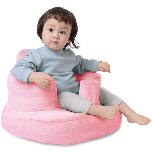 Inflatable Baby Seat with Cover for Babies 3 Months and Up,Inflatable Infant Chair with Cover,Plush Blow Up Baby Chair