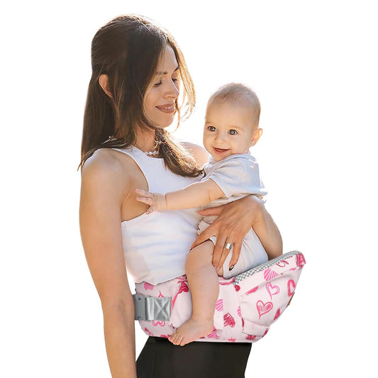 Baby Hip Carrier - Adjustable Waistband & Hip Seat for Newborn-Toddler (Up to 66 Lbs) with Pockets for Parents