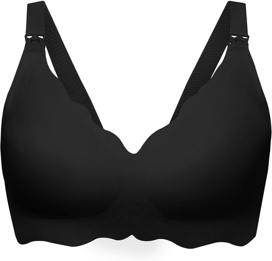 Angelhood Nursing Bras for Breastfeeding Ultra Comfort Seamless Maternity Bra Wireless Pregnancy Bralette with Bra Extender