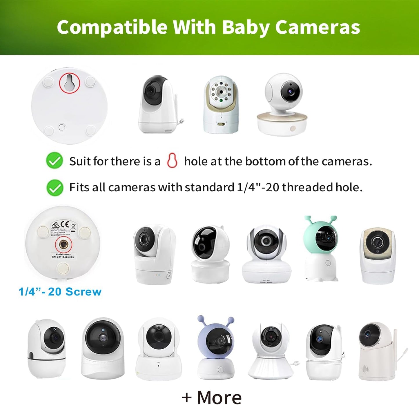 LONNKY Flexible Mount for Infant Optics DXR-8 and DXR-8 Pro Video Baby Monitor Camera, 20.5 inches Baby Monitor Mount, Baby Camera Holder for Crib Without Tools or Wall Damage