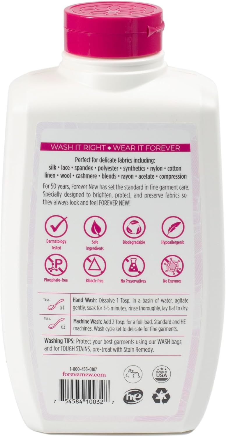 FOREVER NEW Delicate Hypoallergenic Laundry Detergent Powder - 150 to 192 Large Loads - Gentle washing detergent for Silk, Cashmere, Bra, Undergarments, Wool etc. - Original Scented - 32oz (3pack)