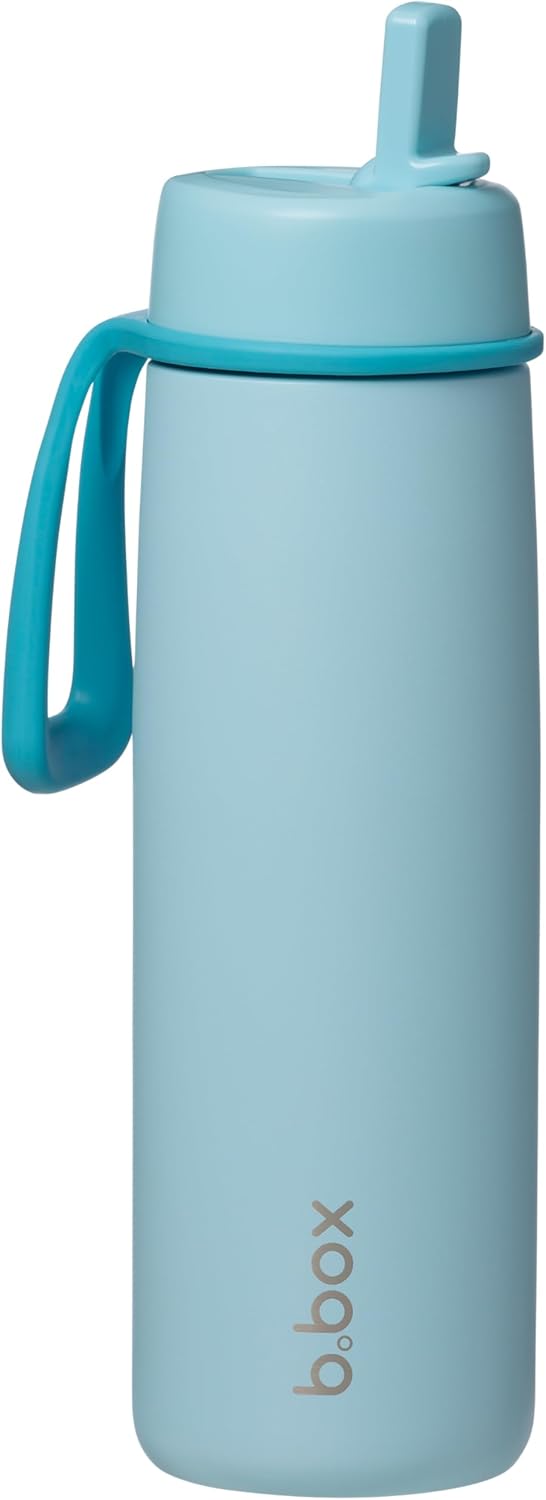 b.box Triple Insulated 23oz Water Bottle w/Stainless Steel Straw. 44 Hours Cold. Leak Proof Tumbler with Lid and Straw for Travel, Gym & School. BPA Free Sports Water Bottles.