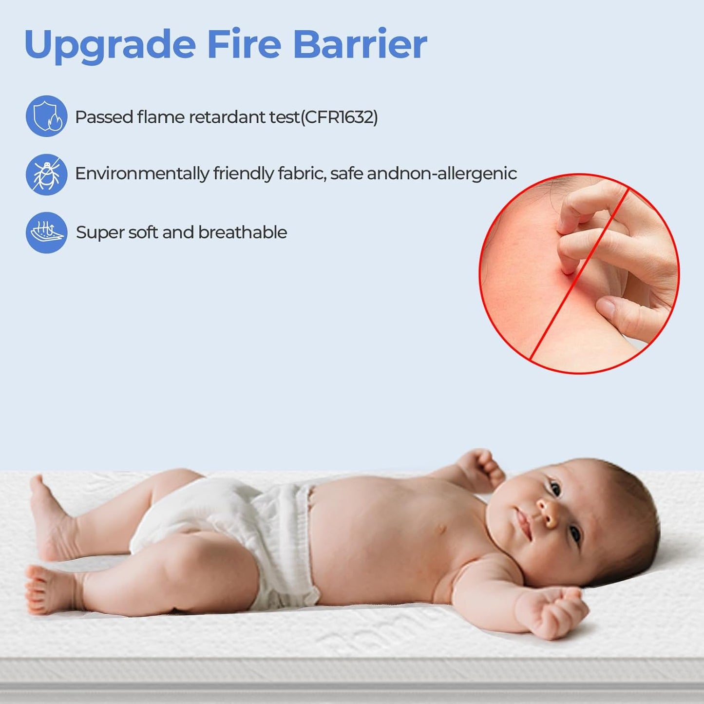 47x23.6 Bedside Crib Mattress: 2" Thick Dual Sided Gel Memory Foam Bassinet Mattress Fit for ADOVEL/BabyBond/ELEMARA Bassinet Bedside Crib