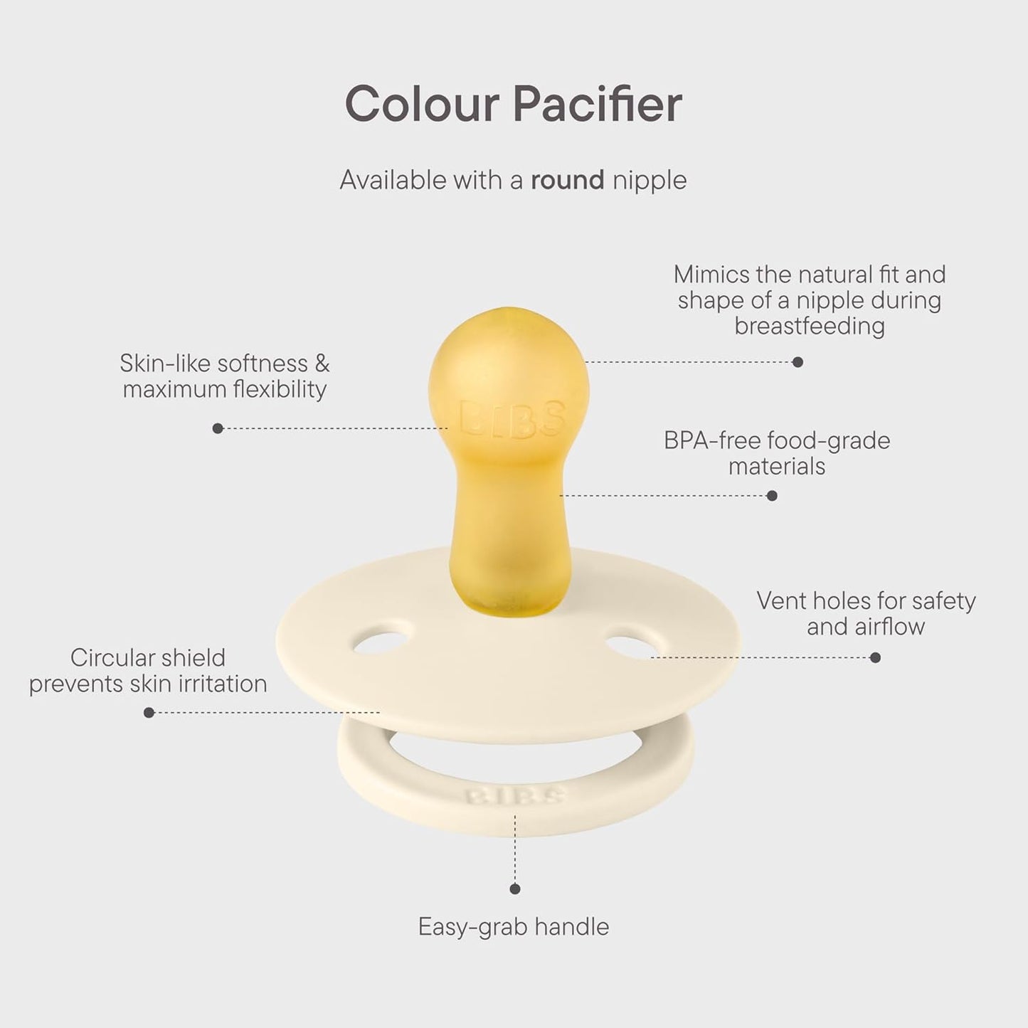 BIBS Colour Liberty Soother 2-Pack, BPA Free Dummy Pacifier, Round Nipple. Natural Rubber Latex, Made in Denmark, Size 2 (6-18 Months), June Blossom Pumpkin Mix