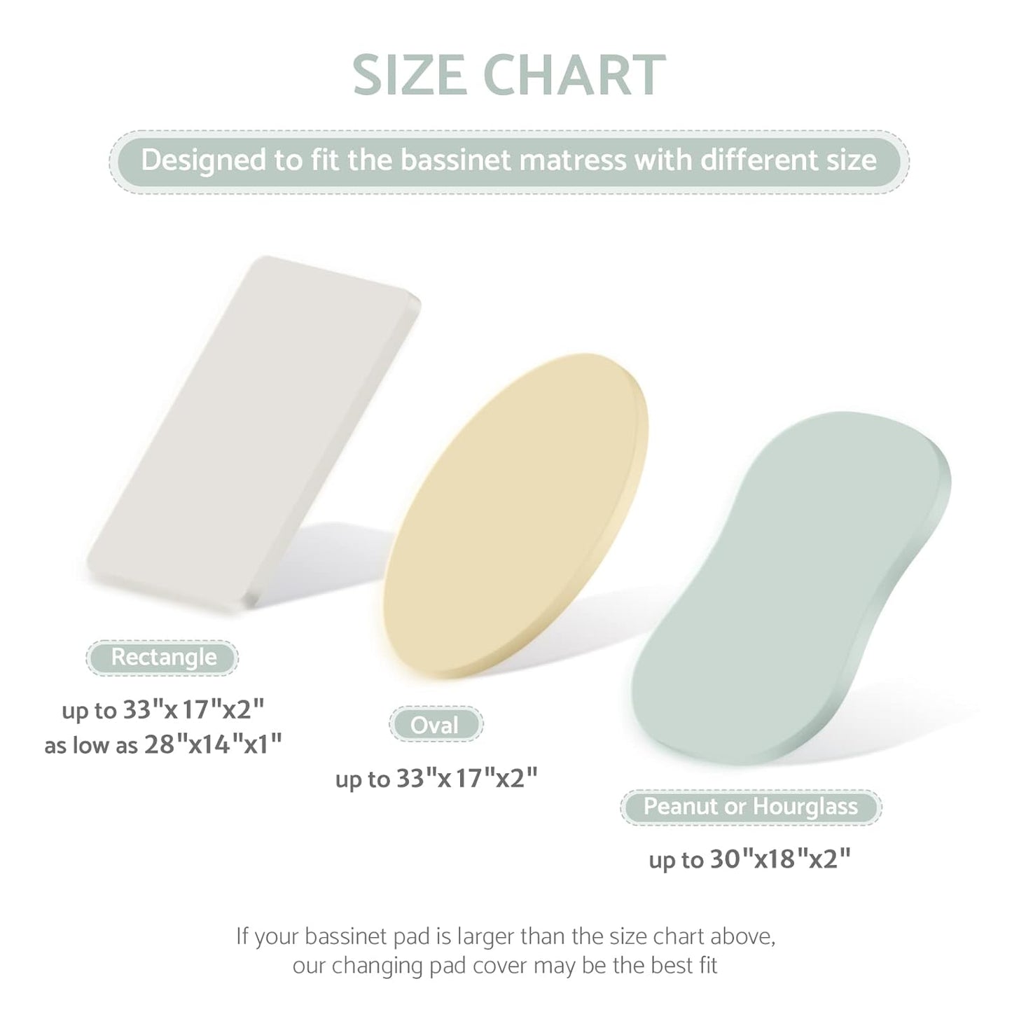 Blissful Diary Muslin Bassinet Sheets for Baby Girls Boys, Boho Soft Cotton Fitted for Oval Hourglass Rectangle Mattress, 2 Pack(Roman Green&Leaf)