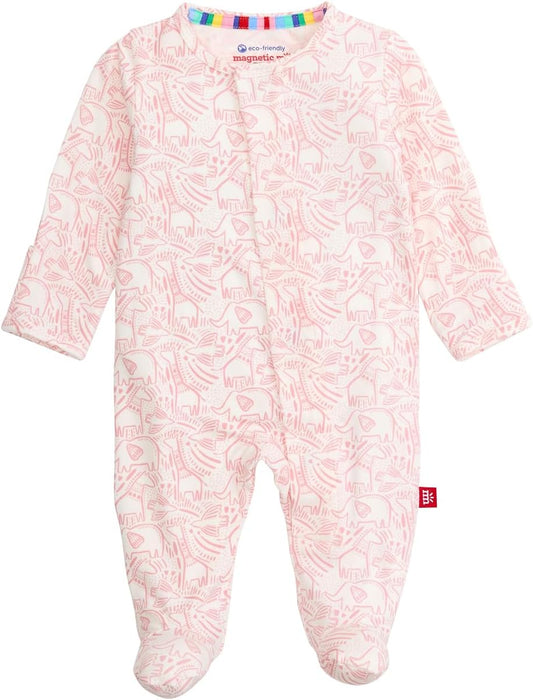 Magnetic Me Girls Modal Magnetic Baby Footie Pajamas | Silky Soft Modal Fabric | Baby Sleepers Available Sizes PRE - 24M
