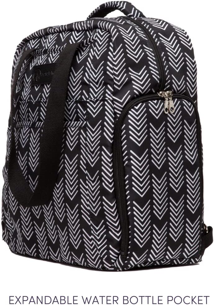 Sarah Wells Kelly Breast Pump Backpack & Tote - Insulated Pocket, Laptop Sleeve & Easy-Clean Design, Fits All Pumps, Diaper Bag for Moms - Black and White