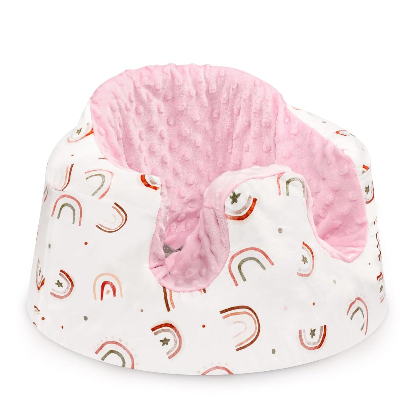 DILIMI Minky Seat Cover Compatible with Bumbo Seat, Removable Ultra Soft Comfortable Warm Seat Slipcover for Baby Girl and Boy, Rainbow