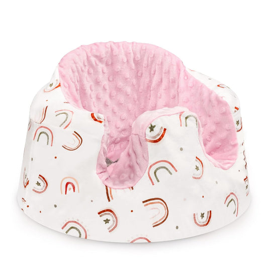 DILIMI Minky Seat Cover Compatible with Bumbo Seat, Removable Ultra Soft Comfortable Warm Seat Slipcover for Baby Girl and Boy, Rainbow