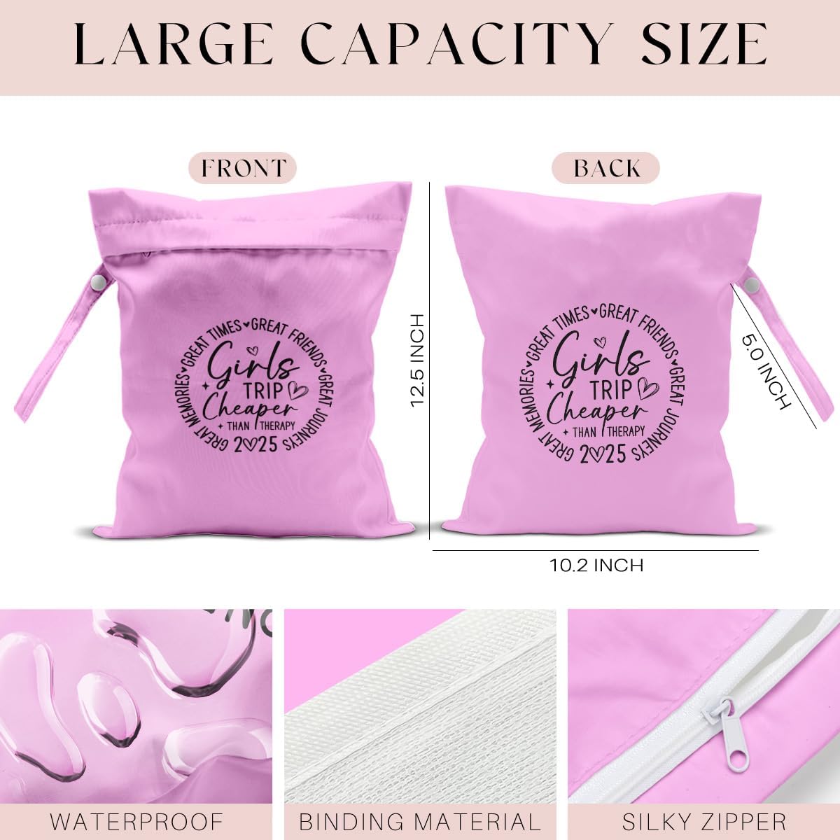 2Pcs Girls Trip Gifts Wet Dry Bag, Beach Wet Bag Favors, Aloha Bags Sunscreen Bags Swimsuit Toiletry Travel Essentials For Women, Beach Travel Gym Laundry bags for Dirty Diaper Swimsuit Gifts