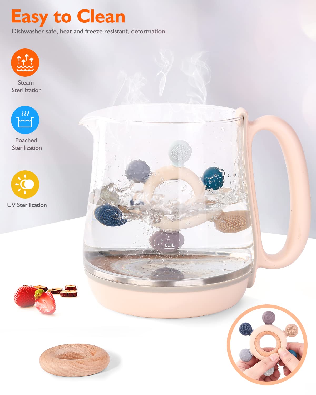 akolik Baby Teething Toys, Teething Relief Toy, BPA Free Baby Chew Toys Infant Toys Newborn Accessories, Teethers for Babies 0-3-6-9-12 Months Old Boys Girls