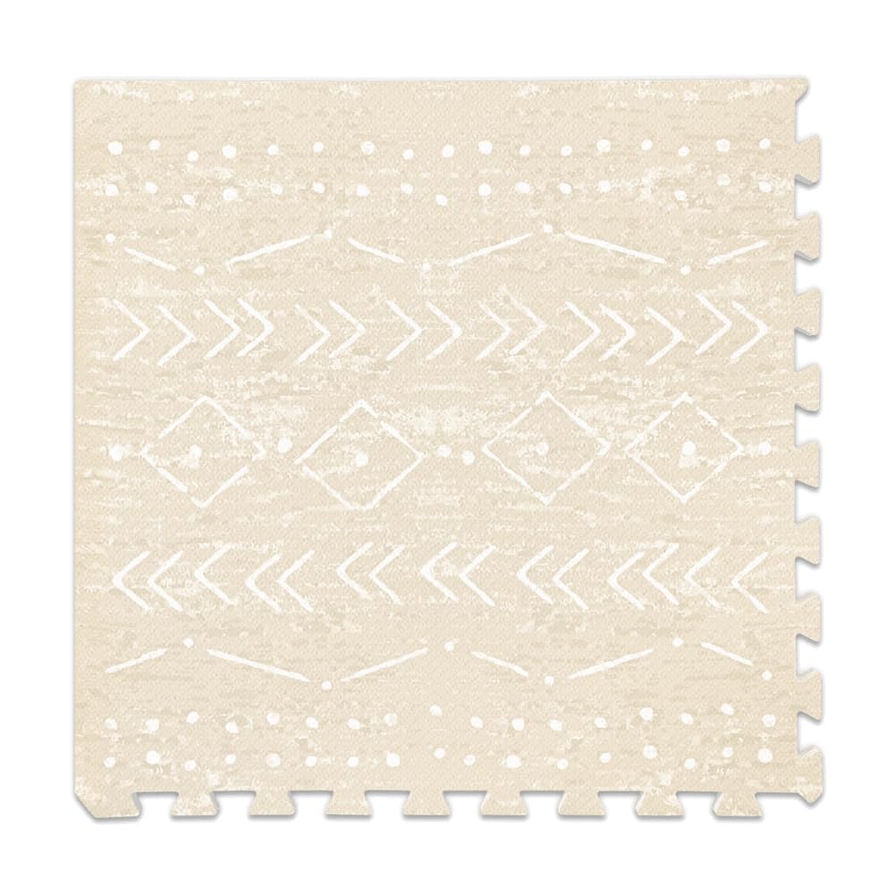 Lillefolk Baby Play Mat for Floor – 6x8ft Beige | Soft Non Toxic Premium EVA Foam Tiles for Tummy Time, Crawling & Playroom – Waterproof Interlocking Floor Mat for Babies & Toddlers (12 Tiles)
