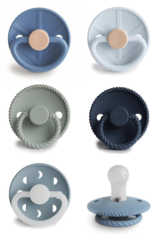 FRIGG SilkySoft Silicone Baby Pacifier 6-Pack Endless Sea | Made in Denmark | BPA-Free (0-6 Months)