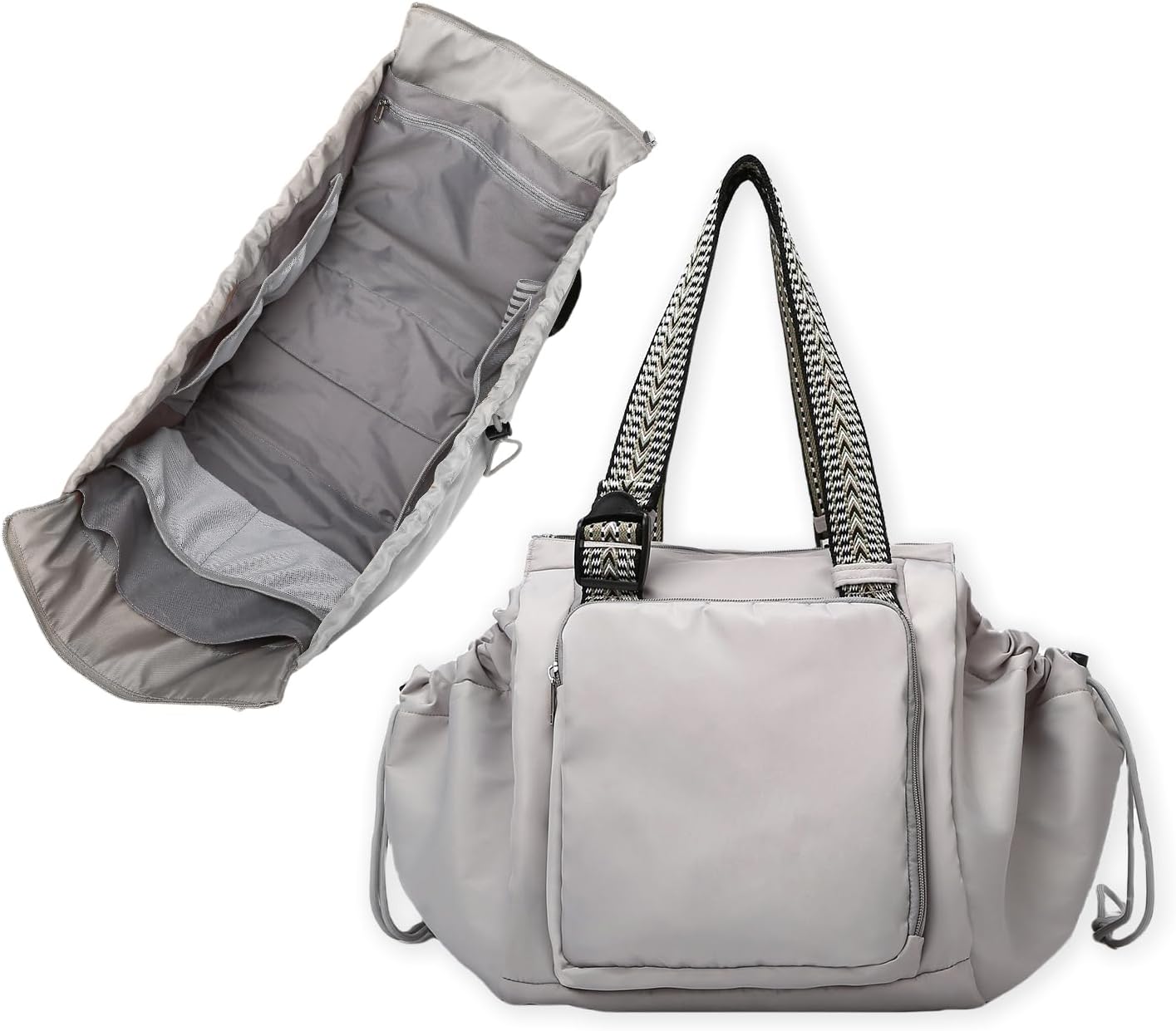 Diaper Bag Tote for Moms & Women, Large Capacity Multi-Functional Tote with 16 Compartments, Convertible Backpack & Shoulder Bag for Work, Travel, Shopping & Picnic (Stone Gray)