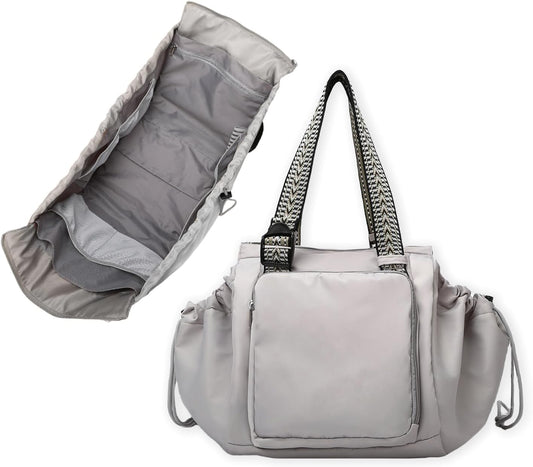 Diaper Bag Tote for Moms & Women, Large Capacity Multi-Functional Tote with 16 Compartments, Convertible Backpack & Shoulder Bag for Work, Travel, Shopping & Picnic (Stone Gray)