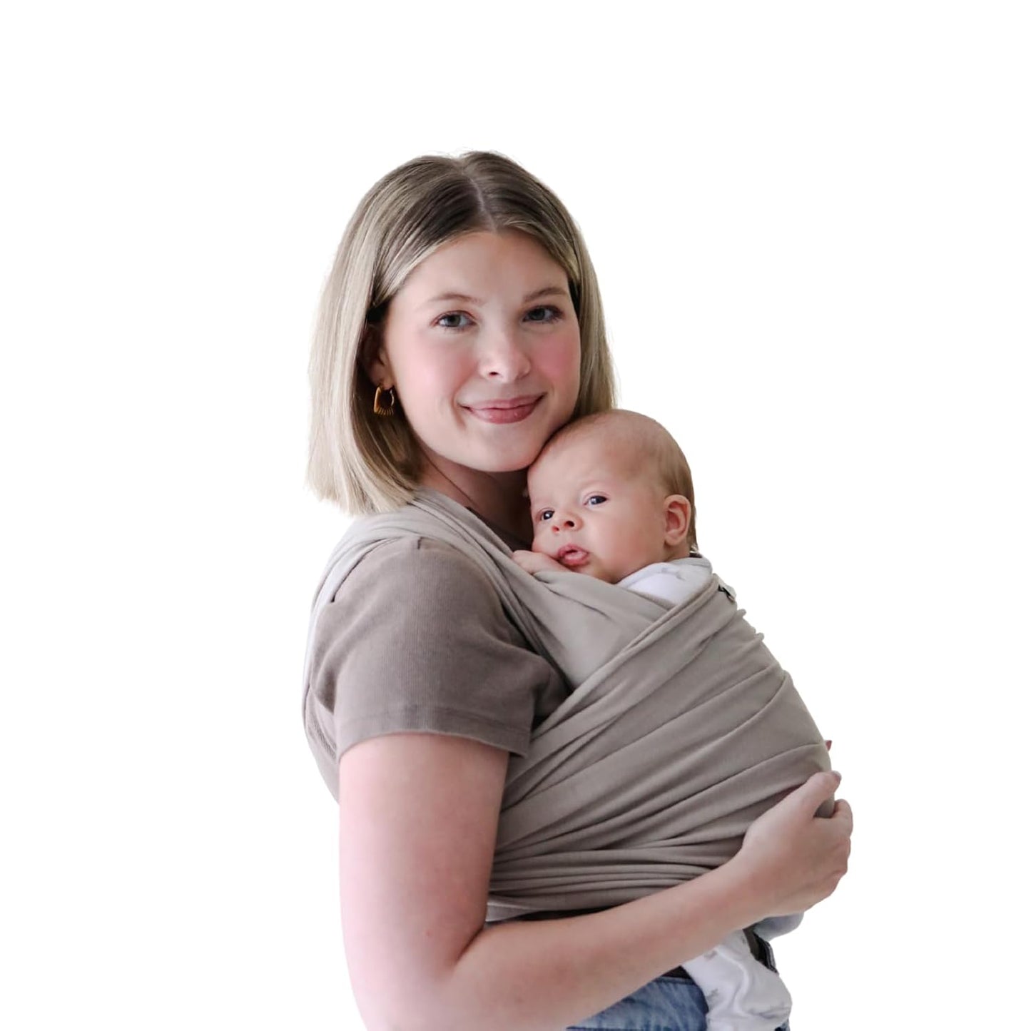 snuggle me Baby Wrap | Hands-Free Baby Wraps Carrier, Easy-Tie Baby Sling Carrier, Baby Carrier Wrap with Organic Cotton, Baby Wearing Wrap for Newborns from 0 to 18 Months (7-35 lbs) - Birch
