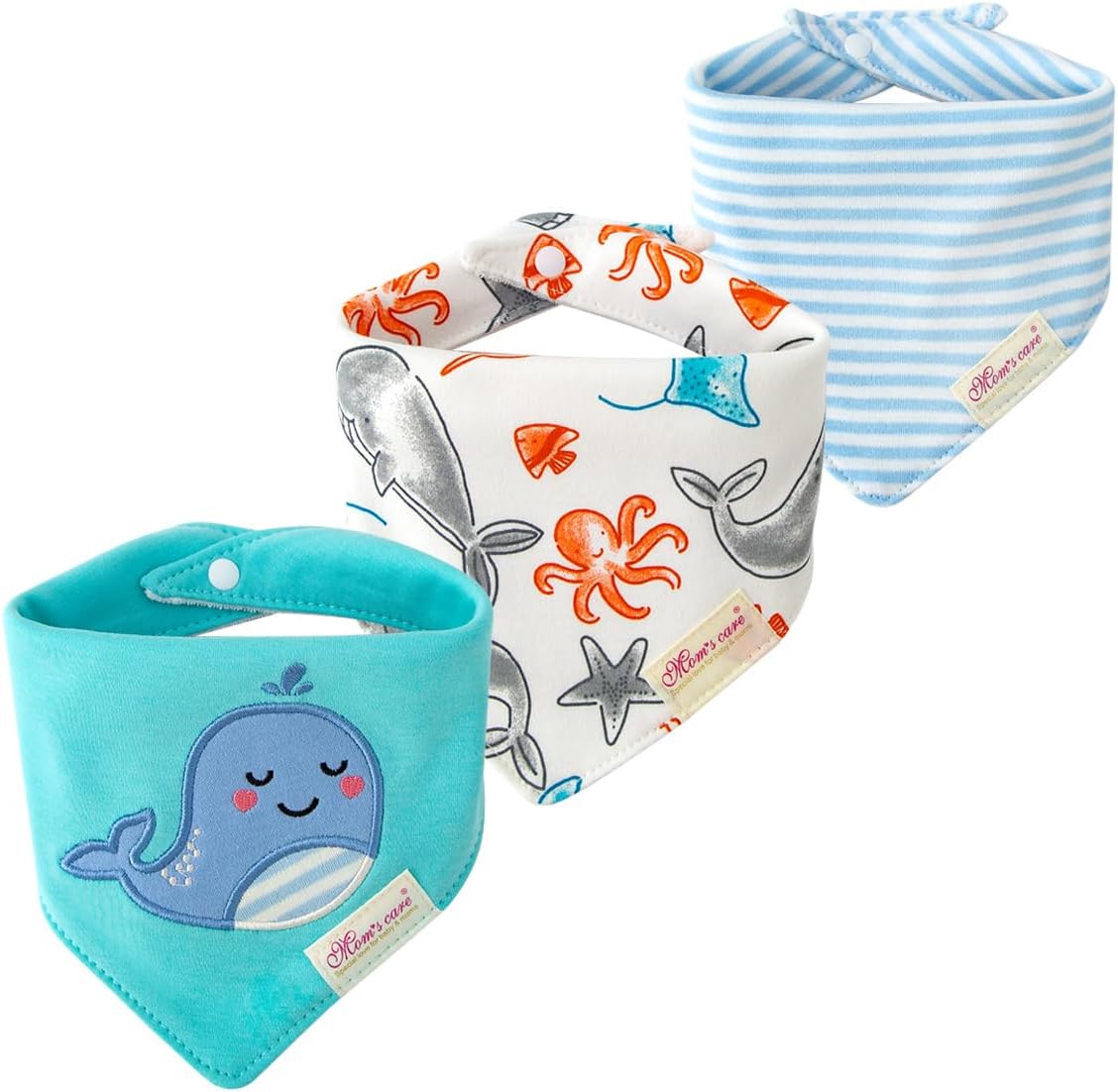 JN&LULU 3 Pack Newborn Baby Bibs Bandana Drool Bibs for Drooling Cotton Baby Gifts