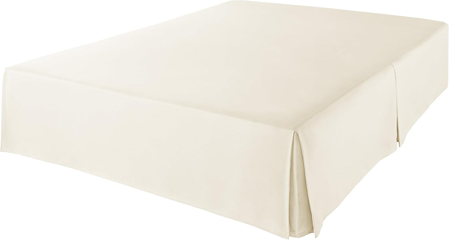 Amazon Basics Lightweight Pleated Bed Skirt, Full, Beige, Solid