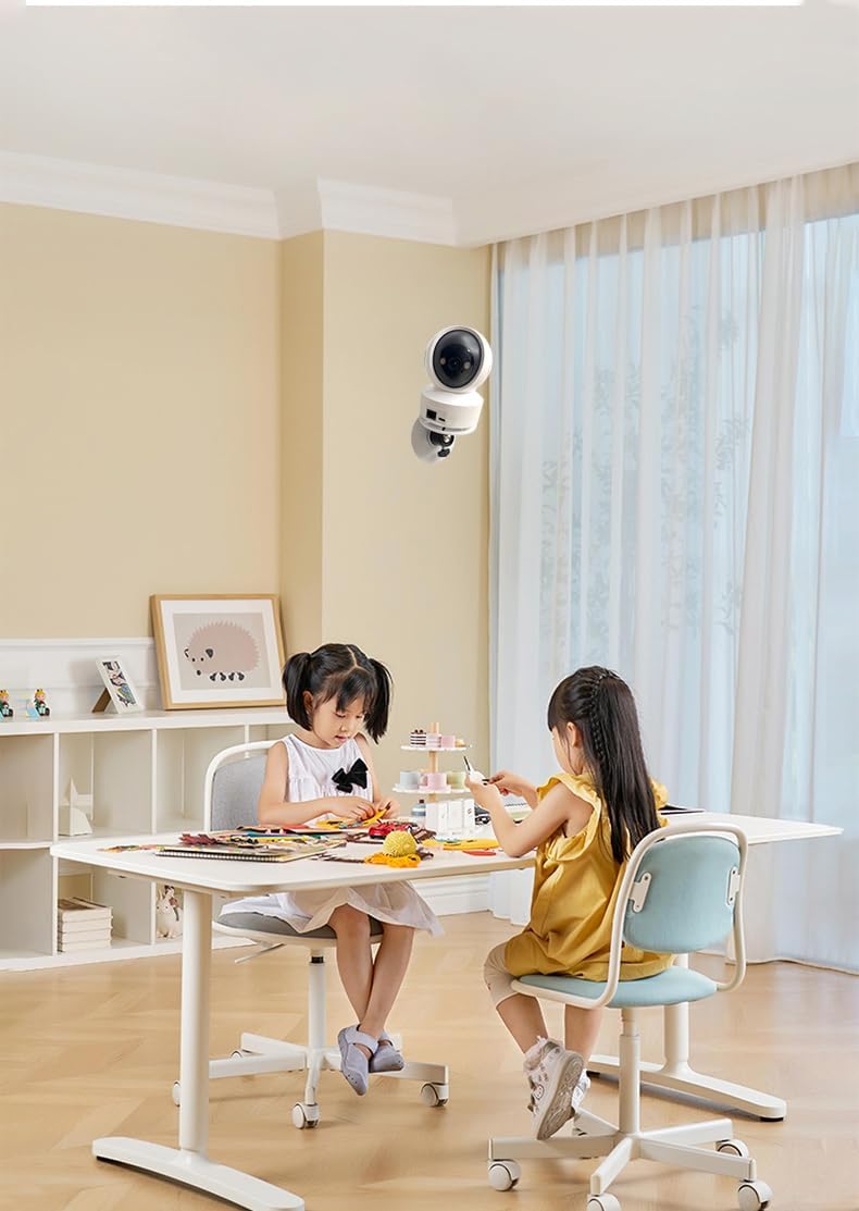 Baby Monitor Wall-Mounted Bracket for Battery-Powered Security Cameras, with Standard 1/4" Threaded Connection, Wall Sticker Installation White (Wall Stickers+3.1in Adapter)