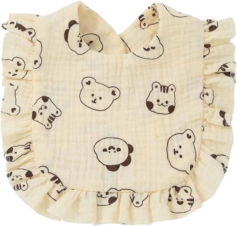 4 PACK Solid Muslin Baby Drool Bibs Set for Unisex Boys Girls Cotton Adjustable Teething Feeding Drooling Bibs
