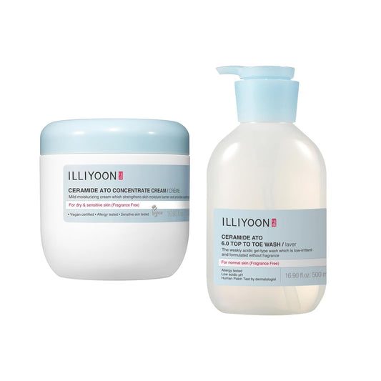Illiyoon ATO Top To Toe Wash 16.9 Fl Oz with ATO Cream 16.9 Fl Oz