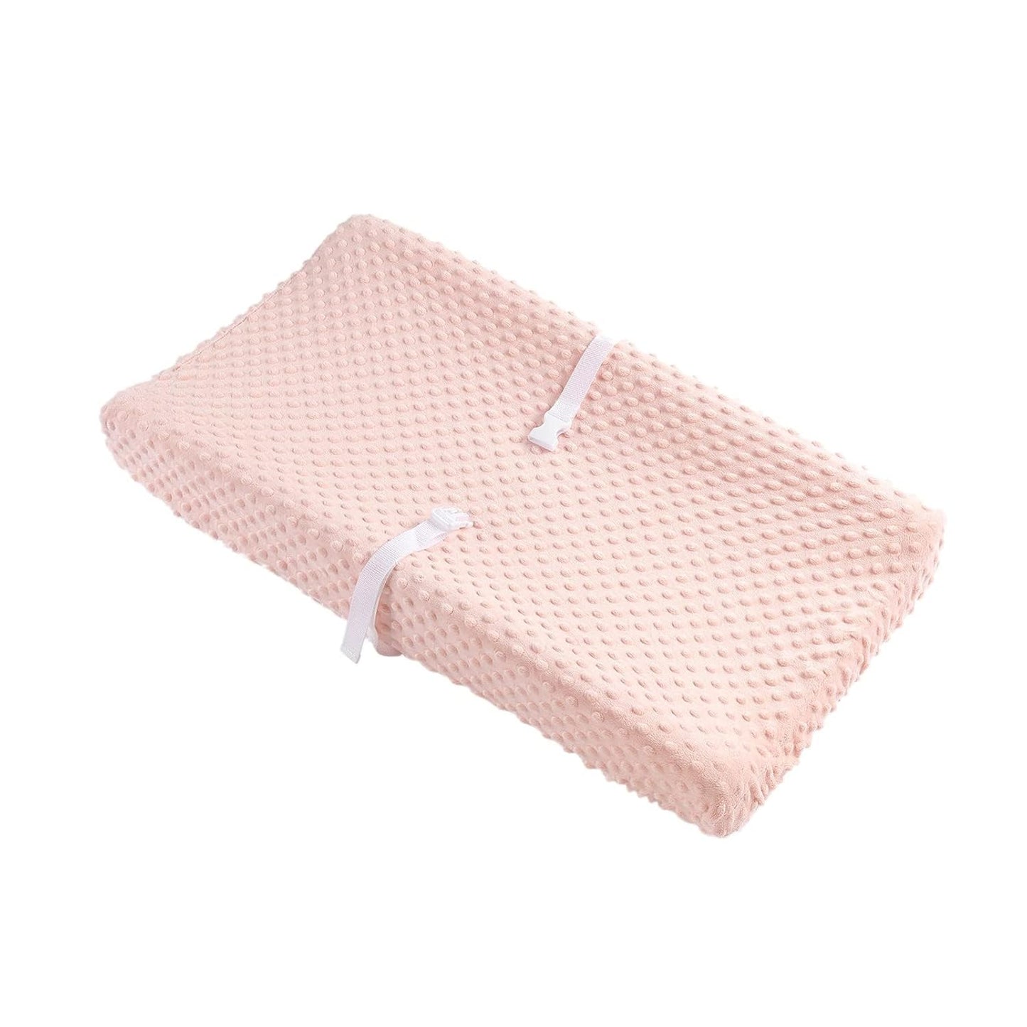 2 Pack Solid Changing Table Pad Cover Cradle Sheet, Fits 32"/34''x16 Contoured Diaper Changing Pad, Dots Plush Changing Table Covers (Pink + Purple)