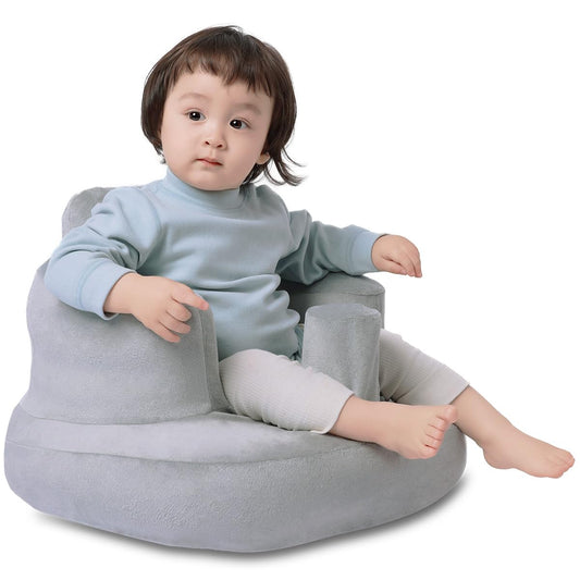 Inflatable Baby Seat with Cover for Babies 3 Months and Up,Inflatable Infant Chair with Cover,Plush Blow Up Baby Chair