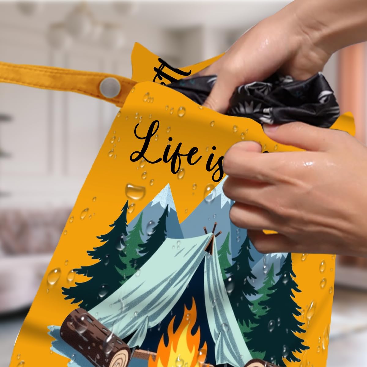 4 Pack Camping Wet Bag Waterproof Reusable Wet Dry Bag for Swimsuit Diaper Travel Beach Pool Gym Toiletries Funny Novelty Gifts for Campers Camping Accessories for Rv Campers Mom Birthday Christmas