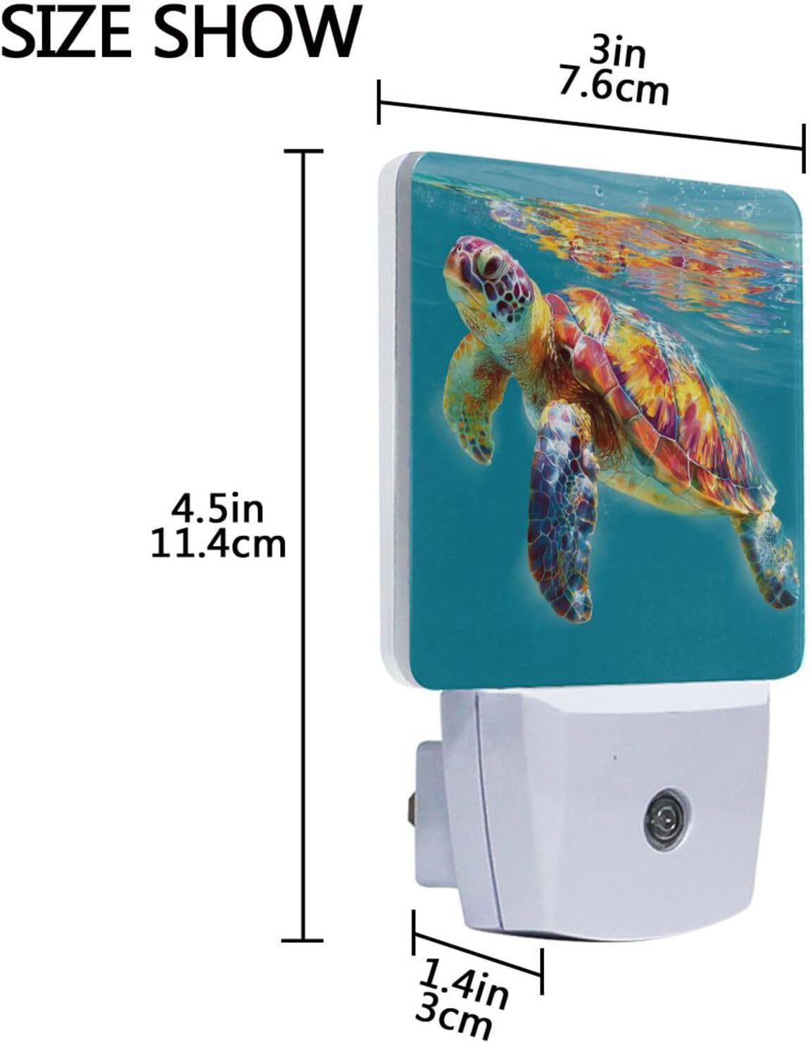 Aslsiy Night Light for Kids Colorful Turtle Sea Summer (1) Plug in Wall Lamp LED Dusk to Dawn Sensor Energy Saving Nightlight for Boys Girls Men Women