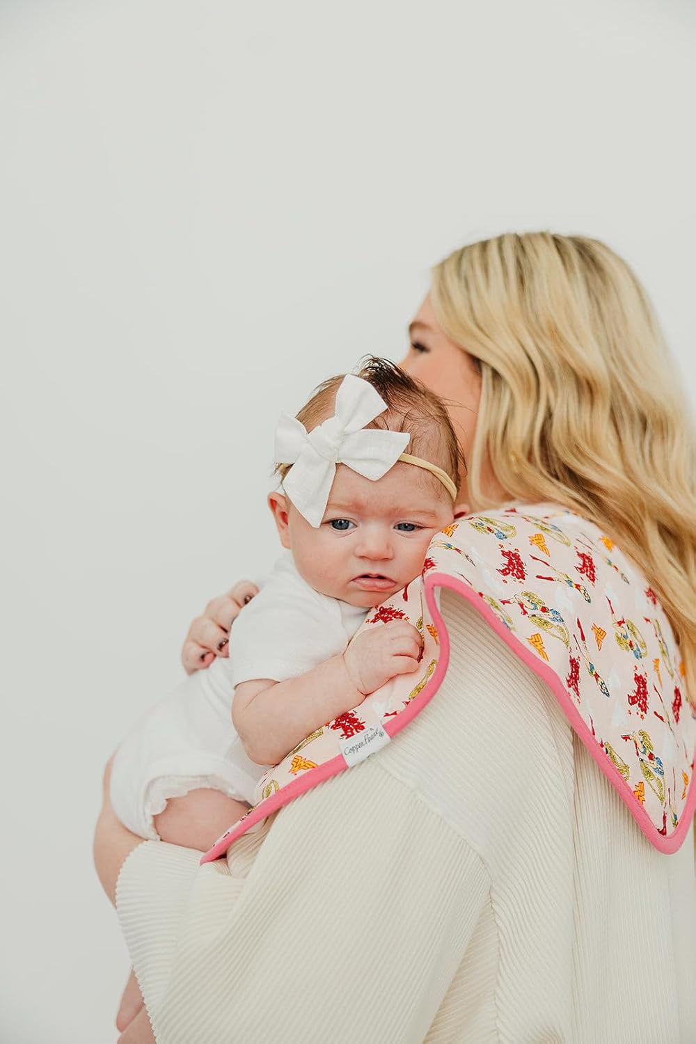 Copper Pearl Premium Baby Burp Cloths - 3-Pack Large Cotton Burp Cloths, Extra Soft Spit Up Rags with 3 Absorbent Layers, Perfect for Baby Girl Gifts (21" x 10" Size, Wonder Woman Set)