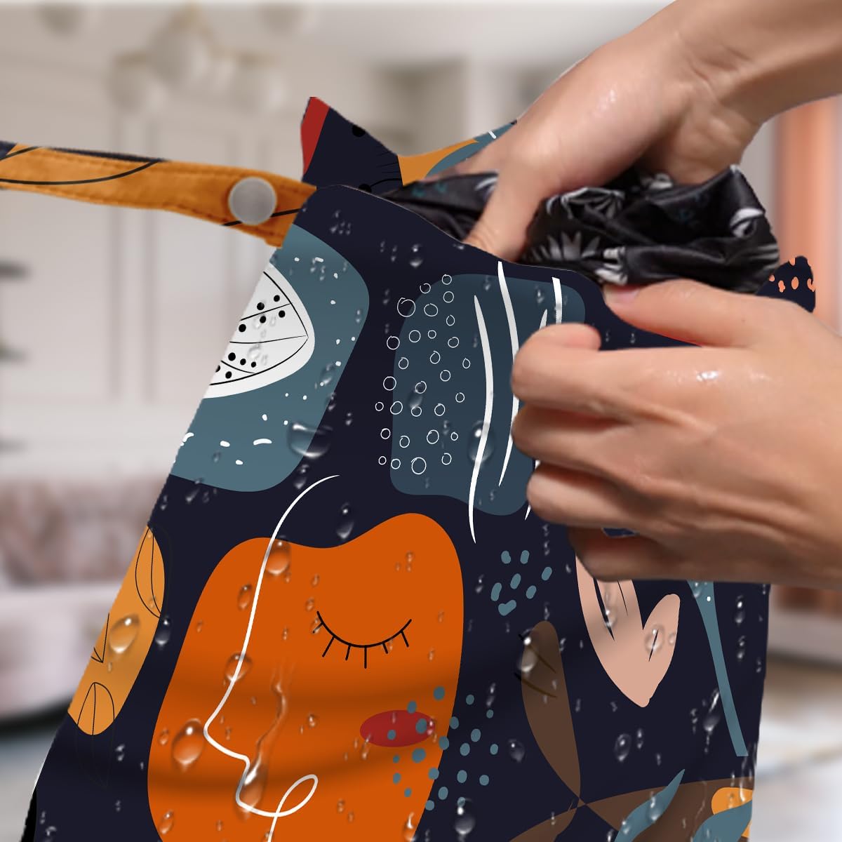 4 Pack Modern Abstract Painting Boho Wet Bag Waterproof Washable Reusable Wet Dry Bag for Swimsuit Dirty Clothes Diaper Travel Beach Pool Gym Birthday Toiletries Beach Essentials，Minimalist Drawings
