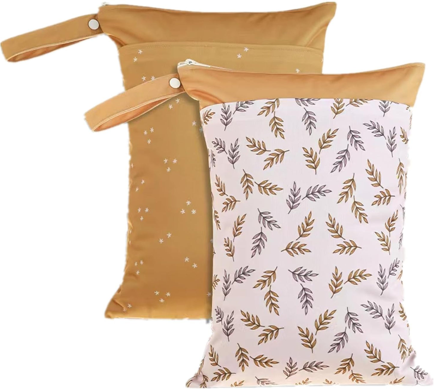 Wet Dry Bags with Two Zippered Pockets and Handle, Reusable Storage Bag for Breast Pump Parts & Baby Items, Waterproof Diaper Bags, Yoga Gym Bag for Swimsuits or Wet Clothes-2pcs, 11.8*15.75"