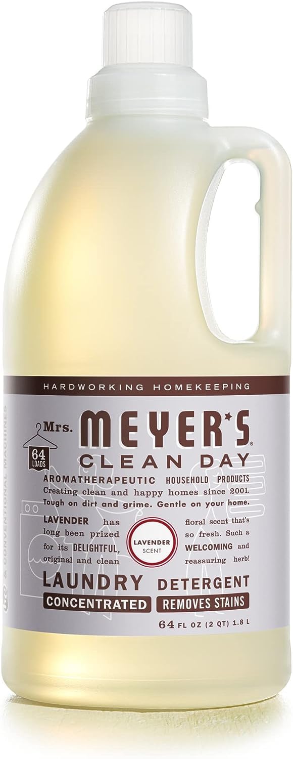 Mrs. Meyer’s Clean Day Lavender Laundry Detergent Concentrated Loads Per Bottle (64 Fl Oz (Pack of 4))