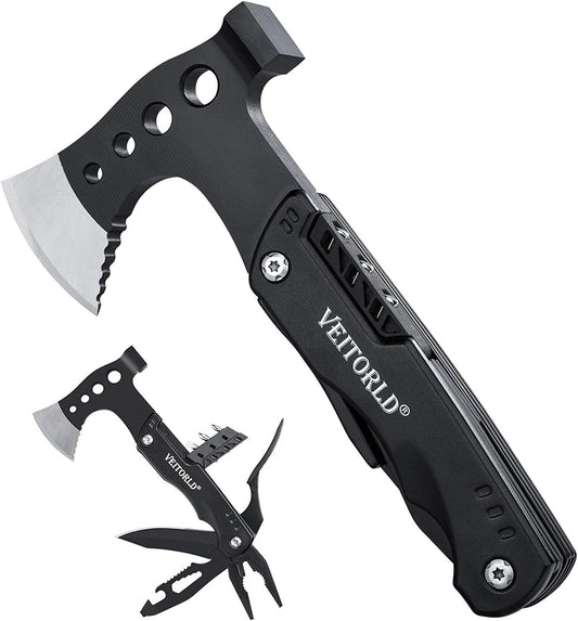 VEITORLD Christmas Stocking Stuffers, Gifts for Men Dad Husband, Unique Anniversary Birthday Gifts Idea for Him, Multitool Axe Hammer Camping Accessories, Cool Hunting Fishing Hiking Presents