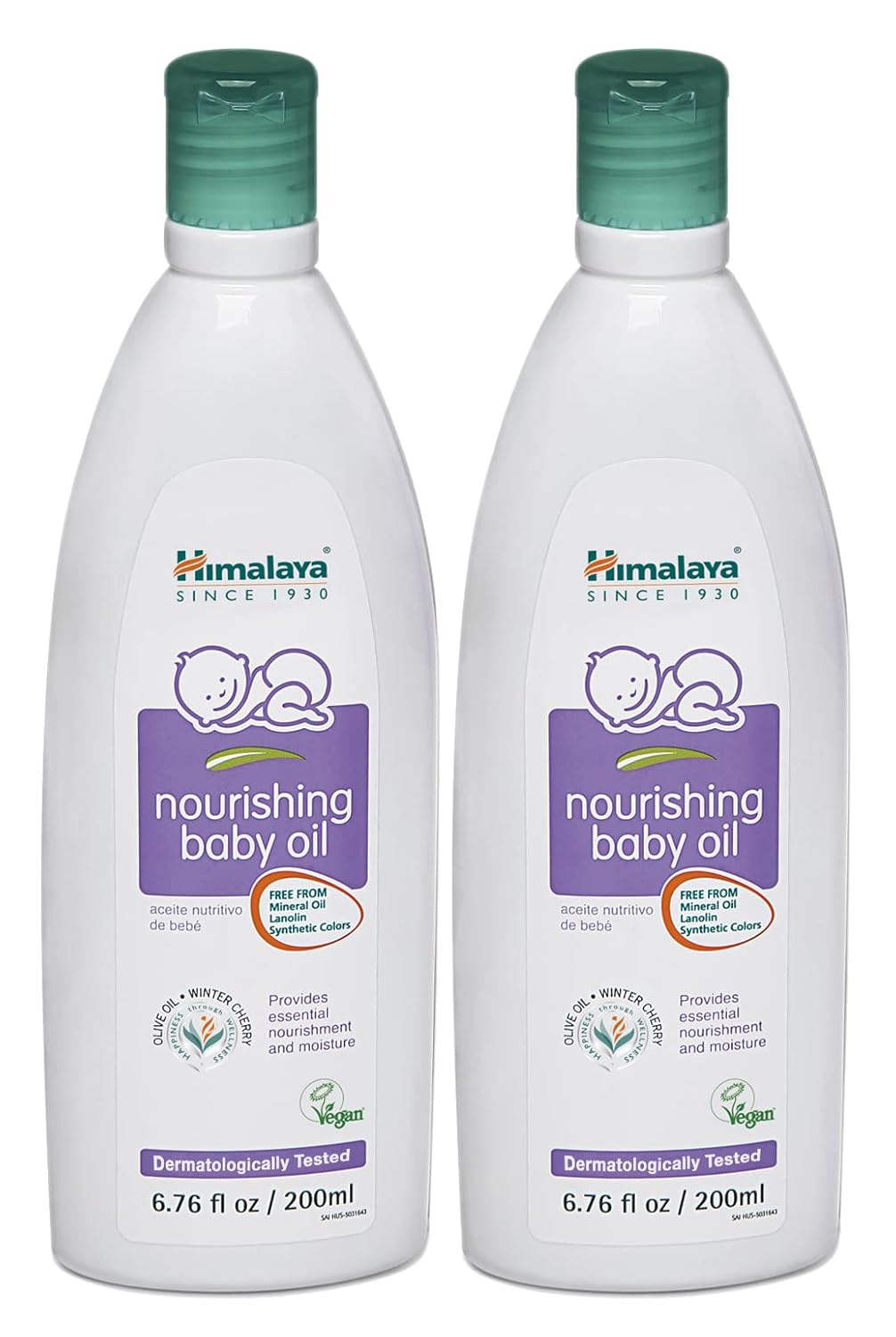 Himalaya Nourishing Baby Oil, Light & Non-Greasy for a Soothing Massage or Baby Bath, 6.76 oz, 2 Pack